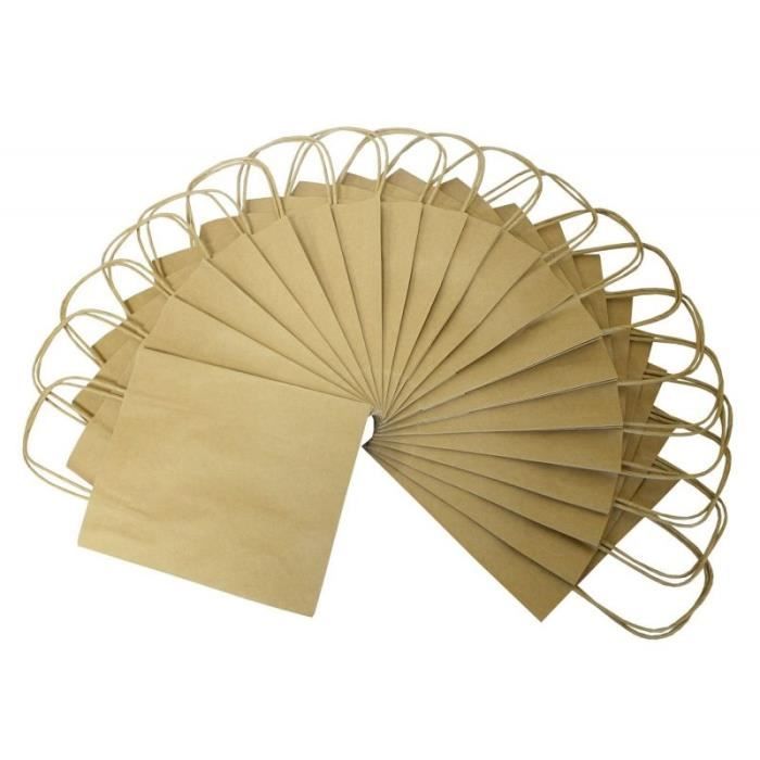 Bringmann Folia Lot de 20 sachets en Papier Kraft Naturel Env. 21 x 18 x 8 cm - 21810