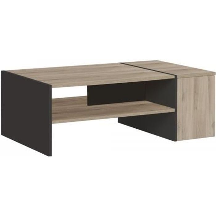 Table basse avec rangement bar Yori - Fabrication Française - CaliCosy Bois Clair