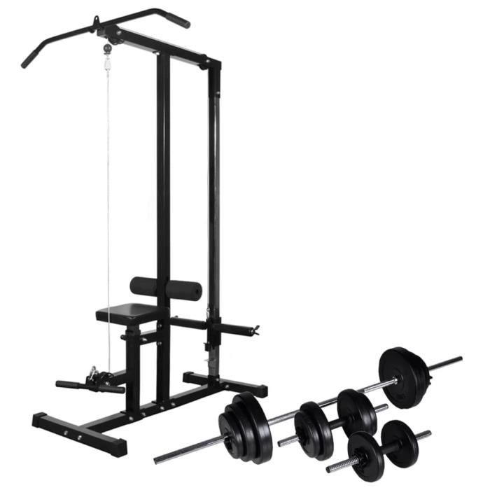 Jielwyshop Tour de musculation avec jeu d'haltères et poids 30,5 kg