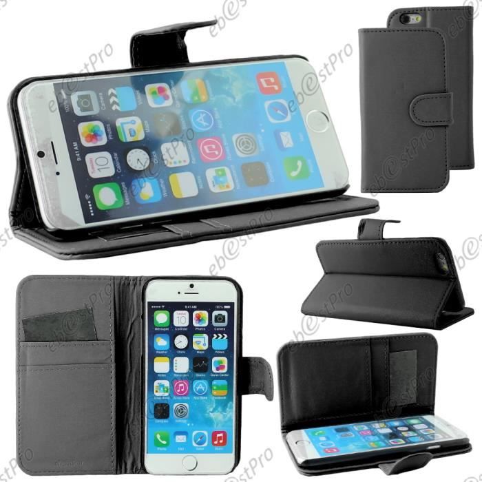 ebestStar Etui portefeuille iPhone 6 Plus 5.5 Noir