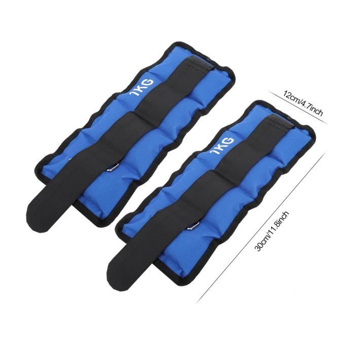 2 Pcs jambe cheville poignet sac de sable poids sangle force équipement de formation pour Gym Fitness Yoga course(1 KG )-XIG