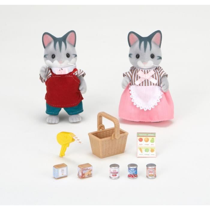 SYLVANIAN FAMILIES 2813 Set Chats gris commerçants