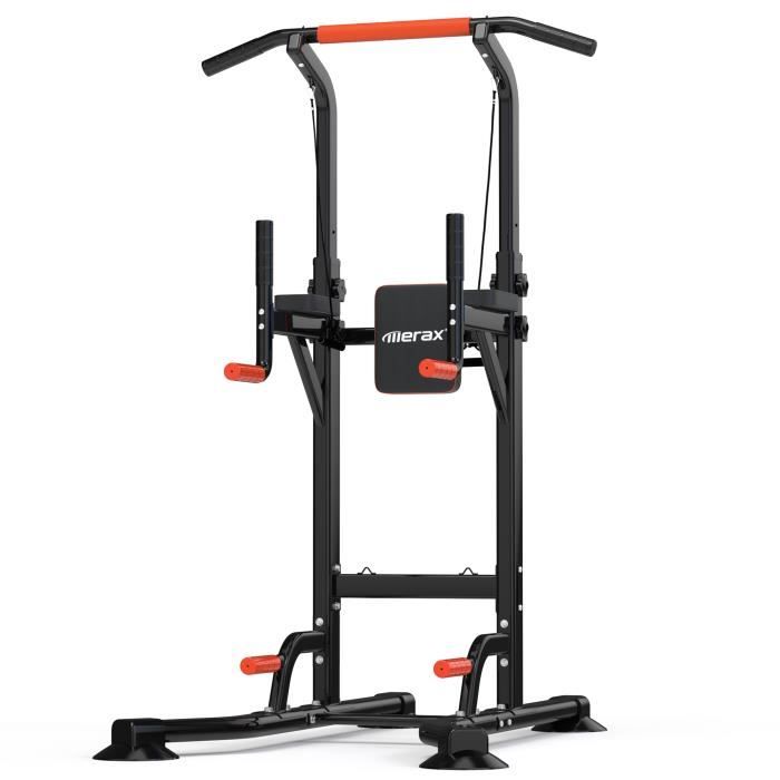 Merax Station Traction Multifonctions Barre de Traction Banc de Musculation 83 x 125 x 230 CM noir