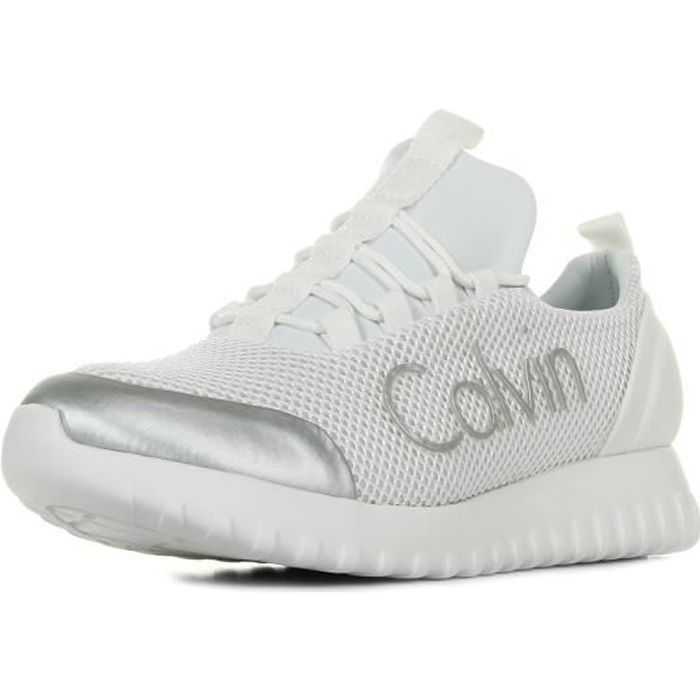 Baskets Calvin Klein White Silver