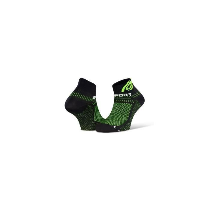 Chaussettes Running BV SPORT Ligth 3D Courte Noir / Vert PE 2020
