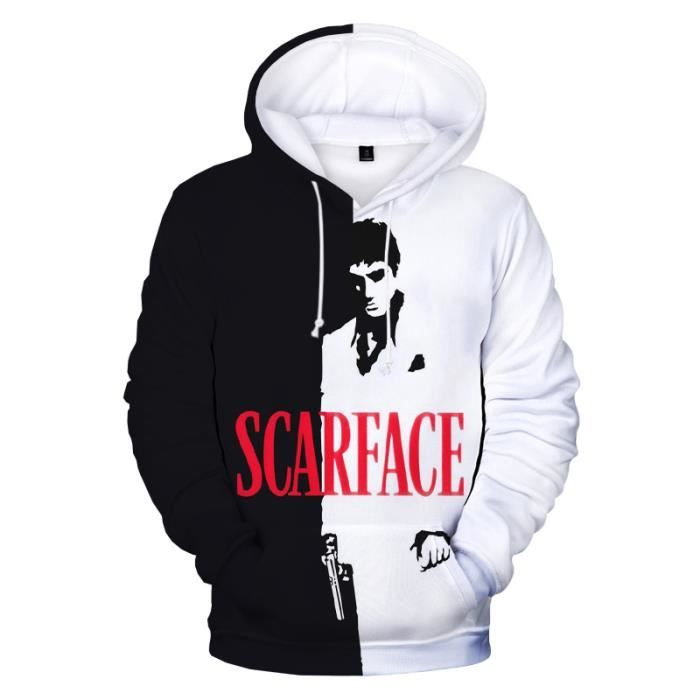 Sweats à capuche imprimés en 3d,2021 film Scarface 3D sweat à capuche imprimé sweats Tony Montana Harajuku Streetwear sweat à capuc