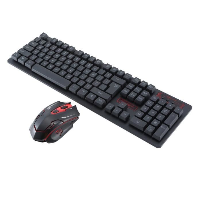 HK6500 Ensemble clavier souris sans fil Connexion 2.4G Ensemble souris + clavier sans fil(Clavier américain)