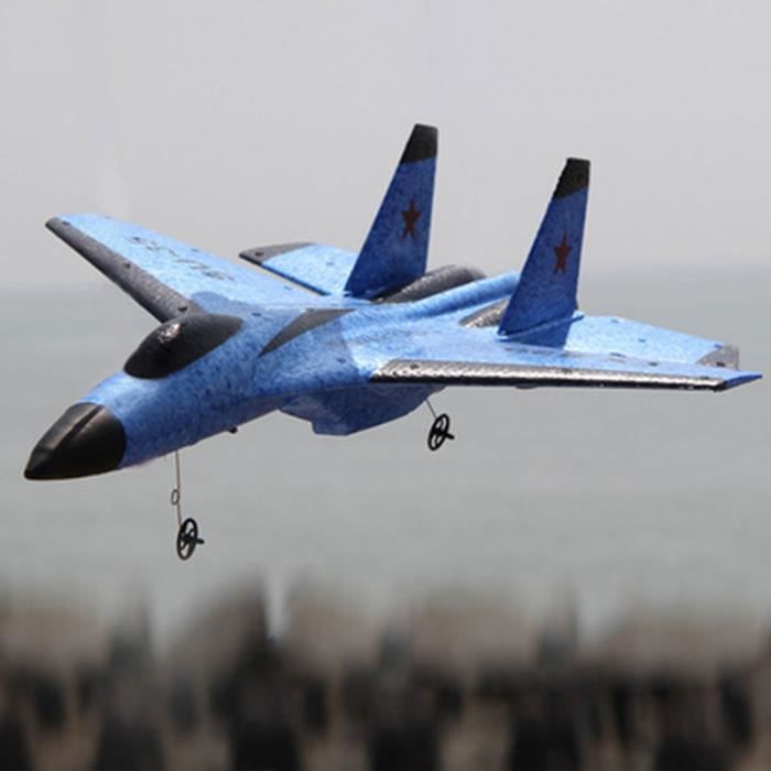 SHOP-STORY - FX AIRPLANE BLUE : Avion de Chasse Télécommandé Type FX-620 SU-35 Longue Portée Transmission 2,4GHz Ultra Résistant