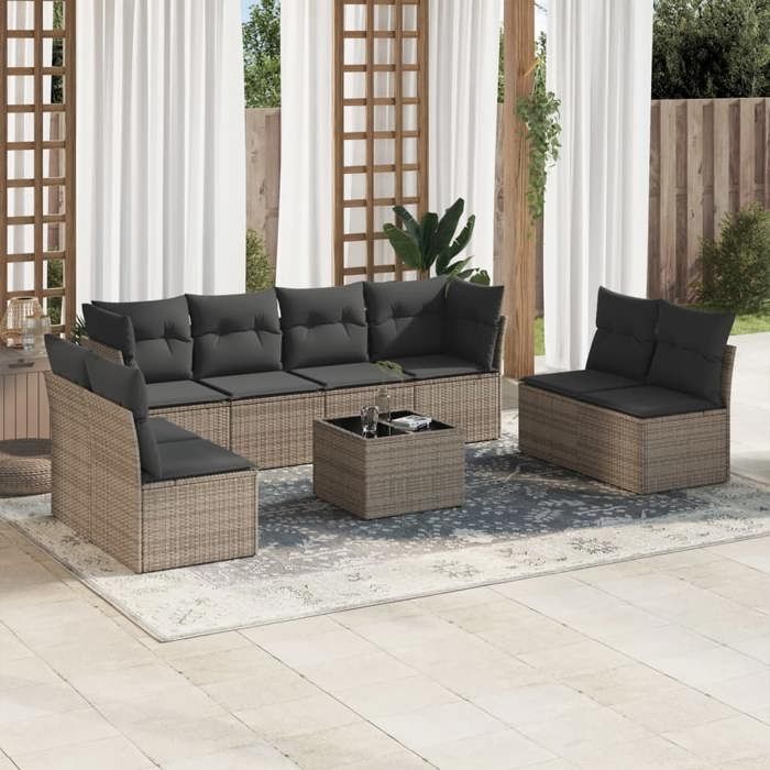 Salon de jardin avec coussins - vue 3