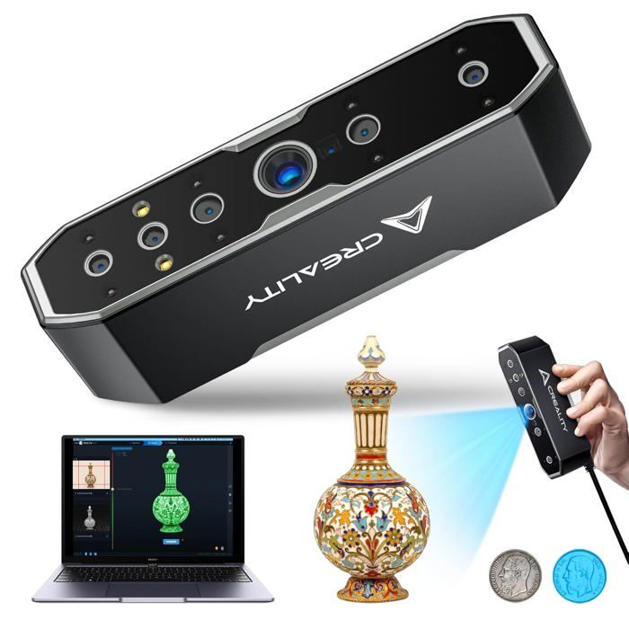 Creality CR-Scan Otter Scanner 3D pour limpression 3D vision stéréo à quatre lentilles suivi anti-vibration numérisation