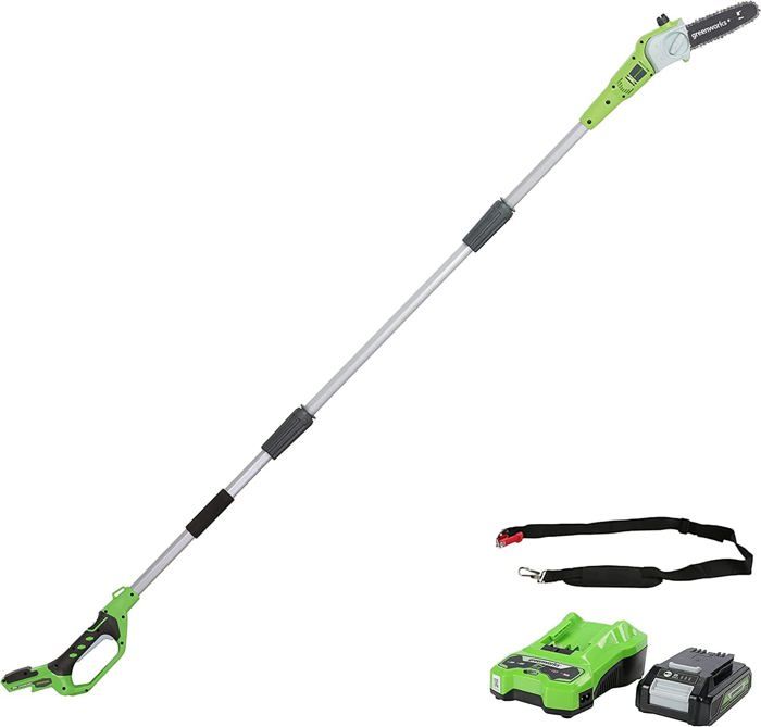 Élagueuse Télescopique Sur Batterie IKRA ICPS 2020 - Longueur De Coupe 20cm, Autonomie 40min, Sangle Incluse