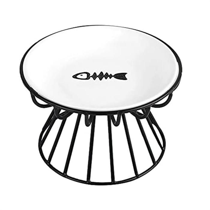 Meilleurs prix pour Bols pour Chat, Plat pour Chat SuréLevé en CéRamique avec Support en MéTal, Station D'Alimentation en Eau ou en Nourriture pour