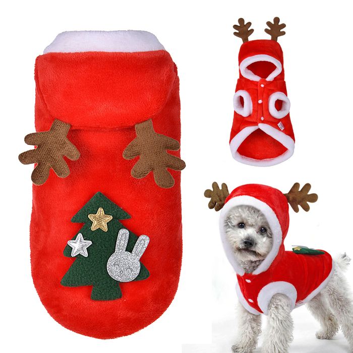 Meilleurs prix pour Pull à capuche pour animaux de compagnie Vêtements de Noël pour chien et chat Manteau d'hiver Vêtements de Noël