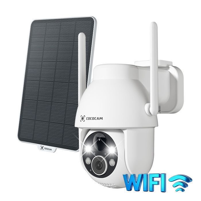 Lot de 2 Caméra de Surveillance Solaire WiFi Extérieure 2K 3MP PTZ 360° Sans Fil Détection Humaine dIA IP66 Zoom 4x - vue 2