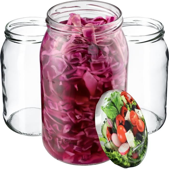 Bocaux Verre KADAX 900ml x24 avec Couvercles Mélange Légumes 82mm