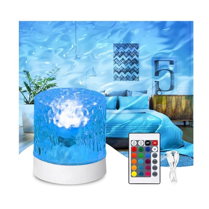 Projecteur Ciel étoilé 16 Couleurs Lampe Océan Projecteur Vague Ocean Télécommande Vague Océanique Projecteur Galaxie Projecteur
