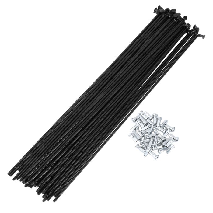 Rayons De Vélo 12G En Acier 45 - Lot De 36 Avec écrous, Longueur 245 Mm - 3