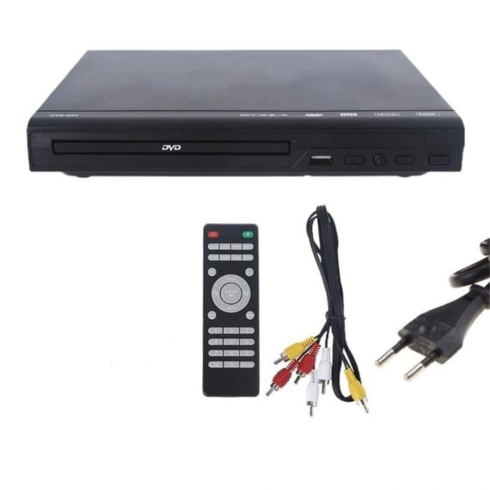 Lecteur DVD portable USB AV haute résolution facile à utiliser adapté au cinéma maison noir