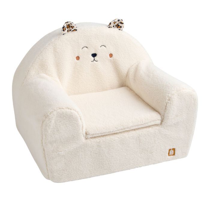 Fauteuil club enfant en sherpa détails léopard - LEOPARD