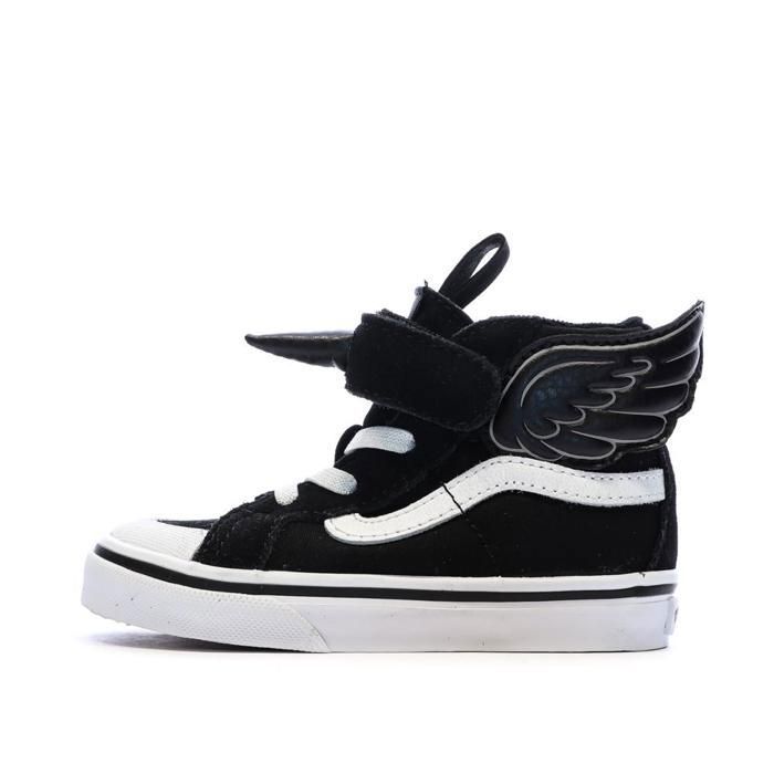 Vans Baskets montantes - VANS - Flying Sk8-Hi - Noir/Blanc - Tige cuir et textile - Lacets élastiques & scratch
