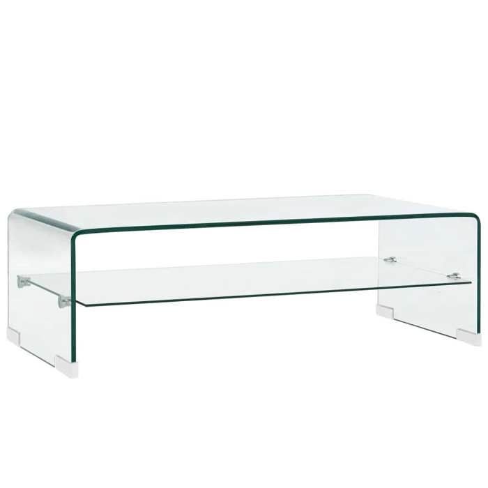 JILLS - (1 PC) Table basse - VIDAXL - table dextrémité - Clair 98x45x31cm Verre trempé OCT97954438