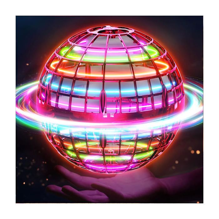 Playtastic Balle Volante OVNI LED RVB – Retour Automatique, Anti-chute, USB