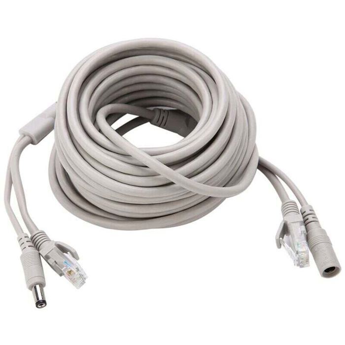 Câble de vidéosurveillance RJ45 - ZOR® - 15M - Pour caméras IP - Système NVR - 10Mbps - 100Mbps