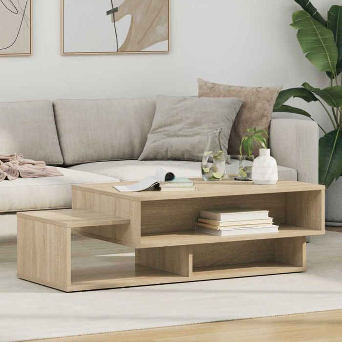 Table basse - VIDAXL - Chêne Sonoma - Bois dingénierie - Rectangulaire - 105x50x32 5 cm