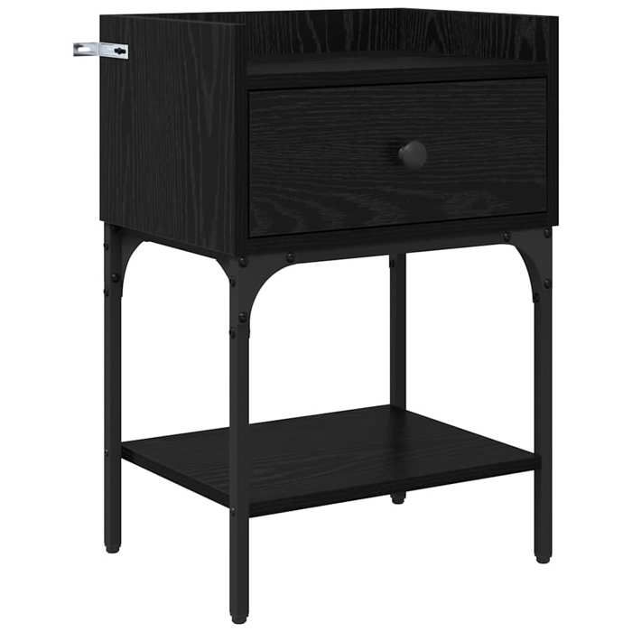 En solde 1x Armoire de nuit moderne - UU - Petit commode/placard - Chêne noir 40x29x60 cm Bois dingénierie L4521