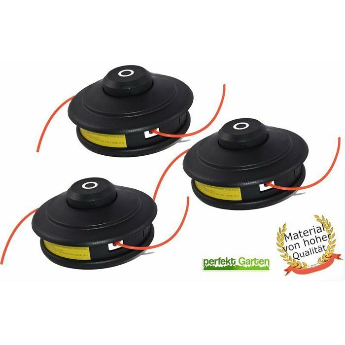 Lot de 3 têtes de débroussailleuse à double fil automatique – Compatible débroussailleuses Fuxtec et autres – Pour coupe précise et