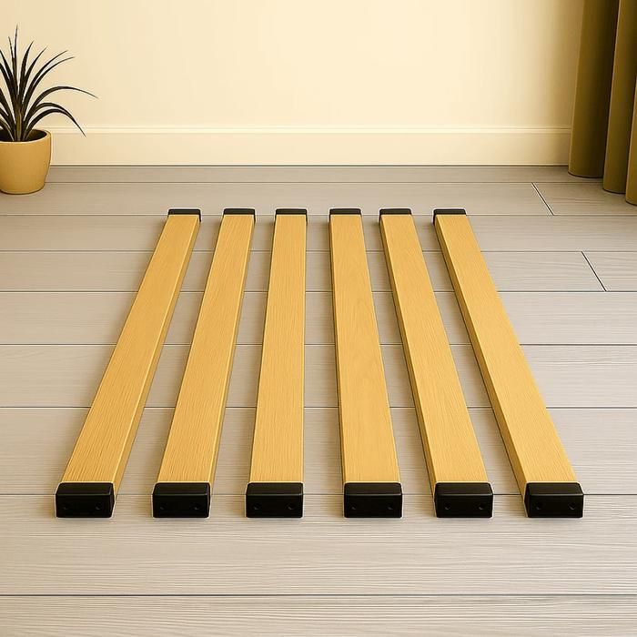 Lot 6 lattes + 12 embouts à clipser - 6 lattes 700 x 53 mm + 12 embouts - Multiplis Hêtre Kit Réparation Lit Compatible Sommier