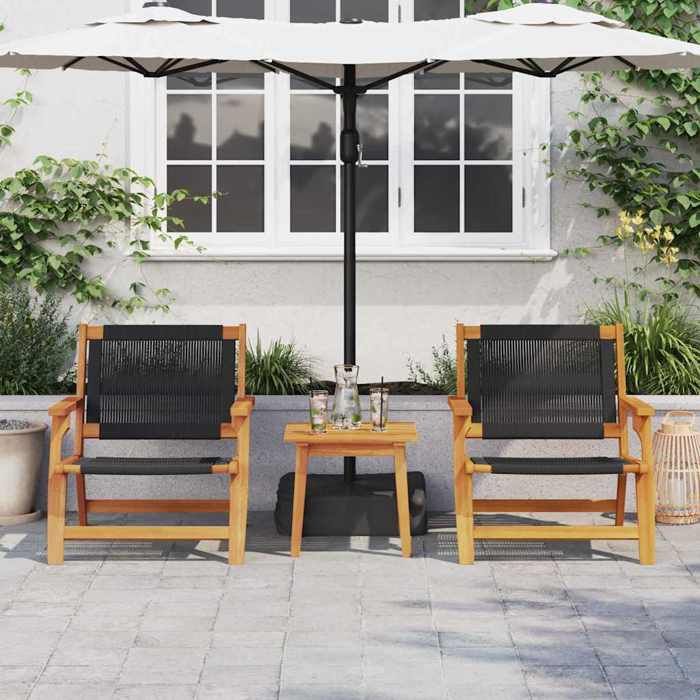 Promotion mars * Mobilier de jardin - YUYUE - Meuble d’extérieur - lot de 2 - Fauteuil de jardin - Noir 67x76x73 cm_3527664