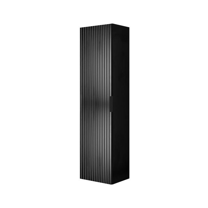 Colonne de salle de bain - 3XE LIVING - 35 x 136 x 27 cm - Noir - 4 compartiments - Porte réversible