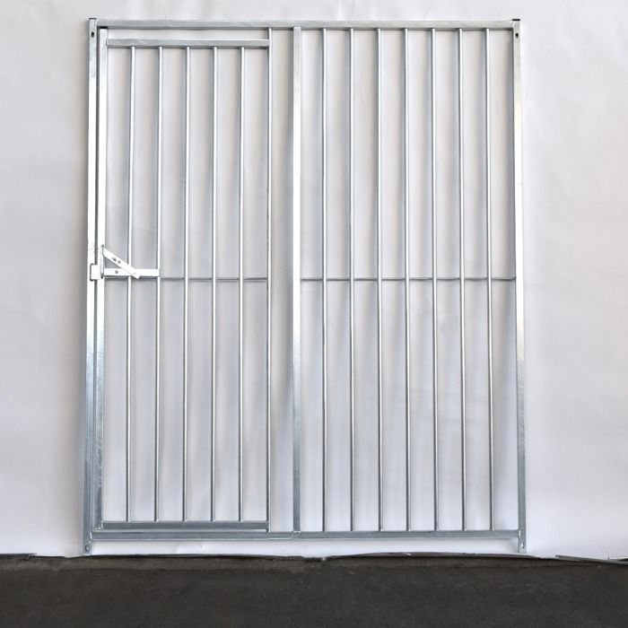 Meilleurs prix pour Panneau de porte pour chenil en kit - Acier galvanisé - 150 x 184 cm - Gris