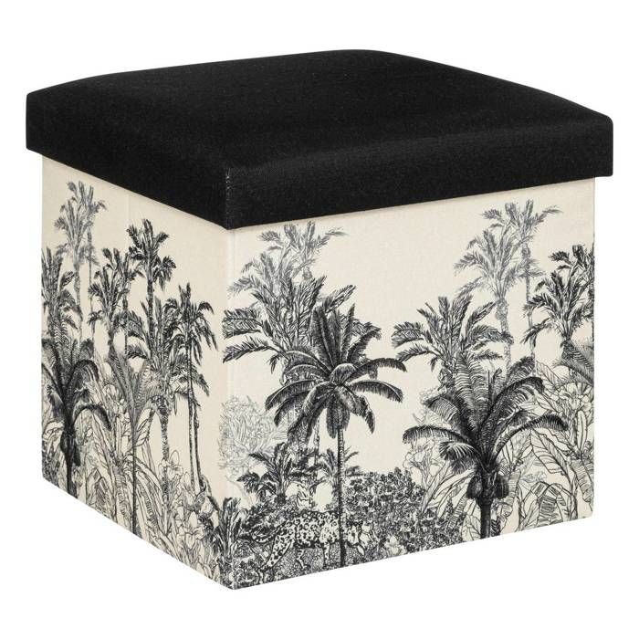 ATMOSPHERA Pouf Floreale Rosa – 38x40 Cm, Struttura In Poliestere Per Interni
