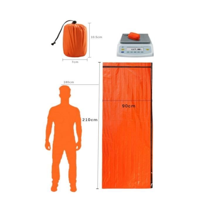 Sac De Couchage Adulte Chaud Et Compact - Pour Randonnée, Camping, Survivalisme - Léger (950g), Imperméable, Toutes Saisons