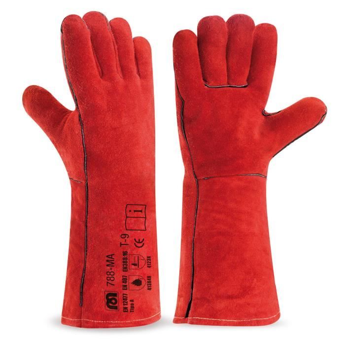 Paire De Gants De Soudeur En Cuir Vachette Ambidextre Pour Soudage MIG - Taille XL/10 - Neufs