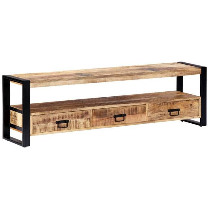 Meuble buffet TV design pratique 150 cm bois solide de manguier 2502013