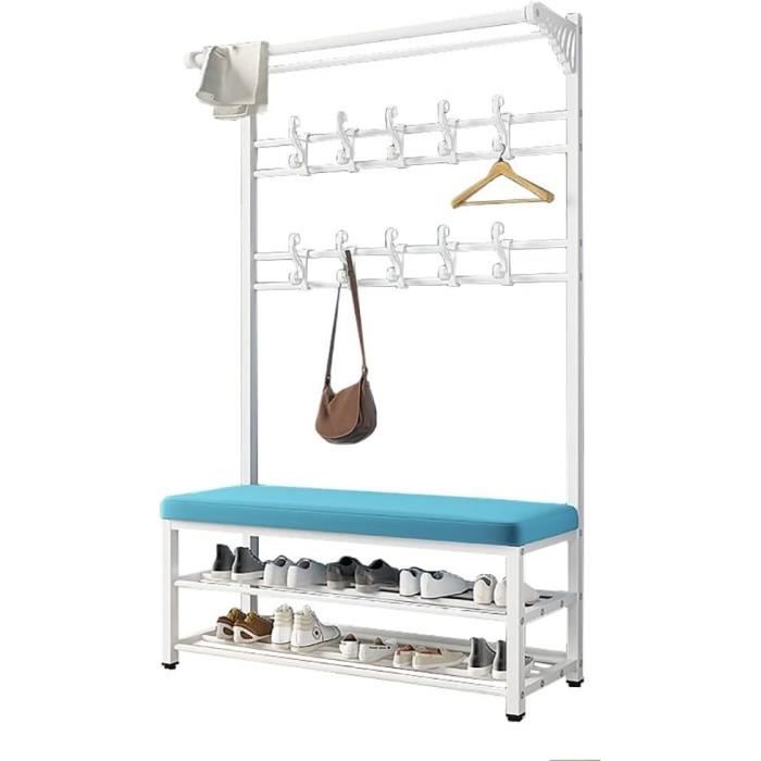 PorteManteau Vintage Avec Siège, Armoire À Chaussures À 2 Niveaux