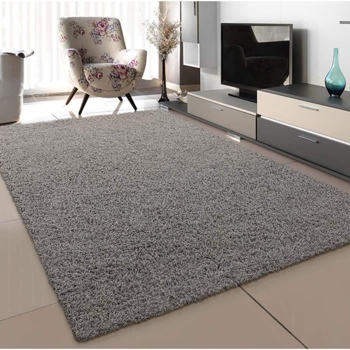 Sour Lemon Tapis Salon 200x300cm - Poils Longs Gris - Antidérapant - Moelleux - Pour Chambre/Salon