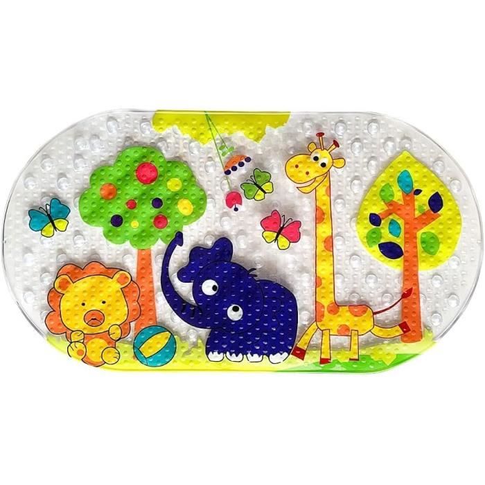 Tapis De Bain Antidérapant Relaxdays 69x38 Cm - Gris/blanc, Avec Ventouses, Anti-moisissure