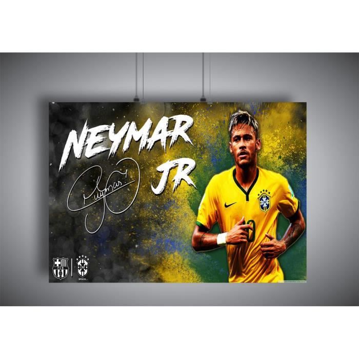Poster décoratif sur toile 40 x 60 cm XIXILI Neymar Motif joueur de football PSG