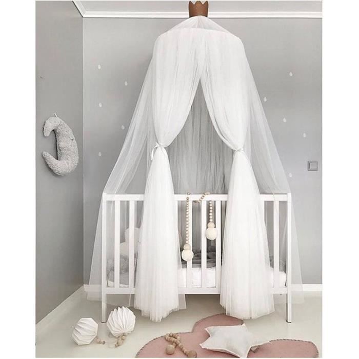 Moustiquaire Ciel De Lit Rond Dentelle Dome Princess Jeu Tente Literie Pour Chambre 240cm Blanc Bebe Enfants Enfants Cdiscount Puericulture Eveil Bebe