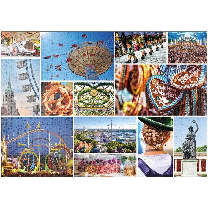 MyPuzzle World Travel Collage Vintage – 1000 Pièces – Anderson Design Group – Qualité Premium
