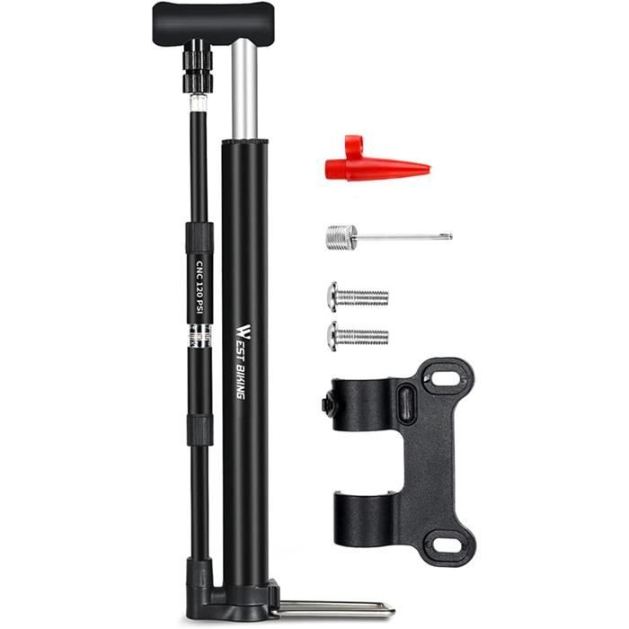 Pompe A Air Pour Vélo Pompe à Vélo Zankie - Portable Pour Valve Presta/ Schrader, Idéale VTT, Ballons (399g, 43.6cm) Pompe Velo Route