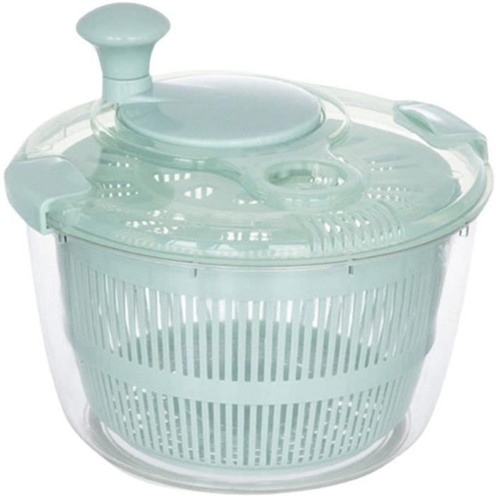 Essoreuse à Salade Inox 5L Avec Couvercle - Sécheuse Légumes, Base Antidérapante
