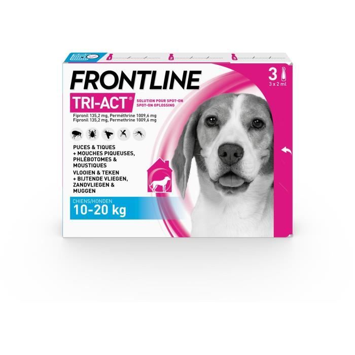 Comparer les prix de FRONTLINE TRI-ACT 10-20kg - 3 pipettes
