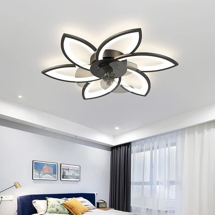 JUNNIU Ventilateur De Plafond Avec Lampe Et Télécommande Rond