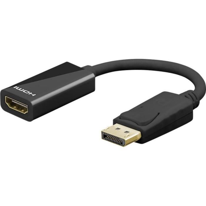 Adaptateur HDMI, DisplayPort Goobay 67881 [1x port Display mâle => 1x HDMI  femelle] 0.20 m noir contacts dorés - Cdiscount Informatique