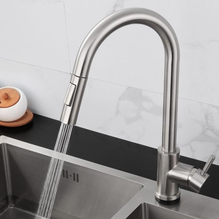 Évier De Cuisine En Acier Inoxydable Avec Robinet Coulissant Drop In Top Ou Under Ount Single